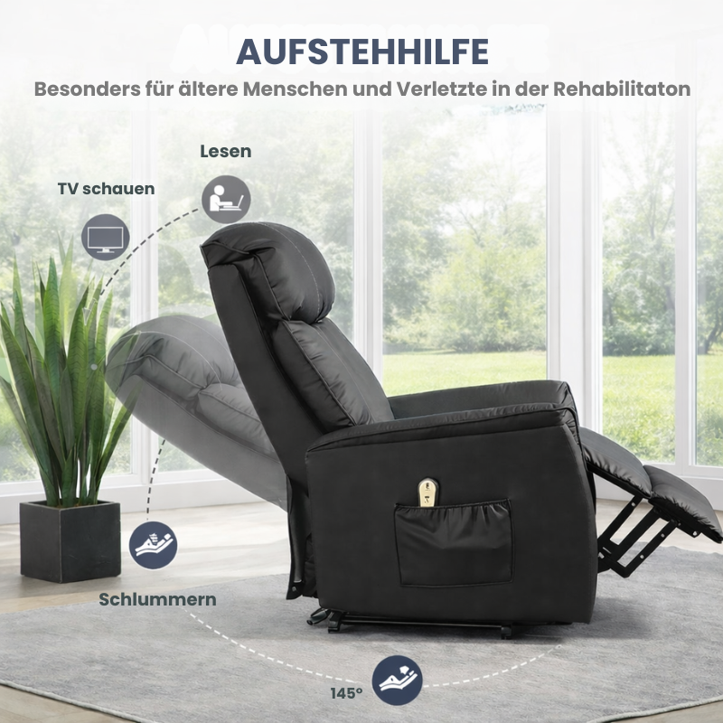 Aufstehsessel – Premium – 1 Motor – Modell Otto - Schwarz