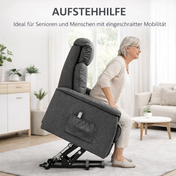 Aufstehsessel – Premium – 2 Motoren – Modell Dieter - Grau