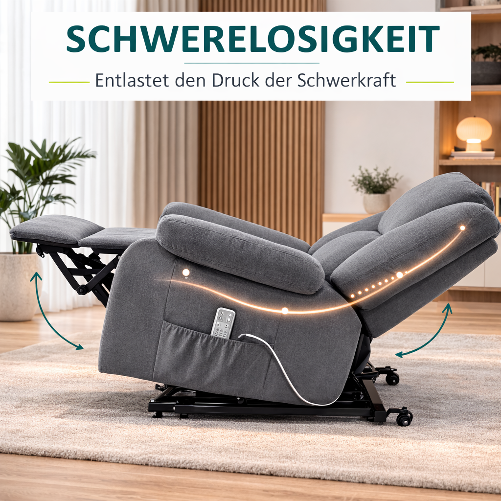 Aufstehsessel – Premium – 2 Motoren – Modell Walter - Grau