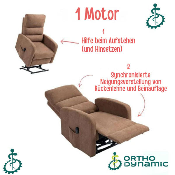 Aufstehsessel – Eco – 1 Motor – Hellgrau – Modell Gaston