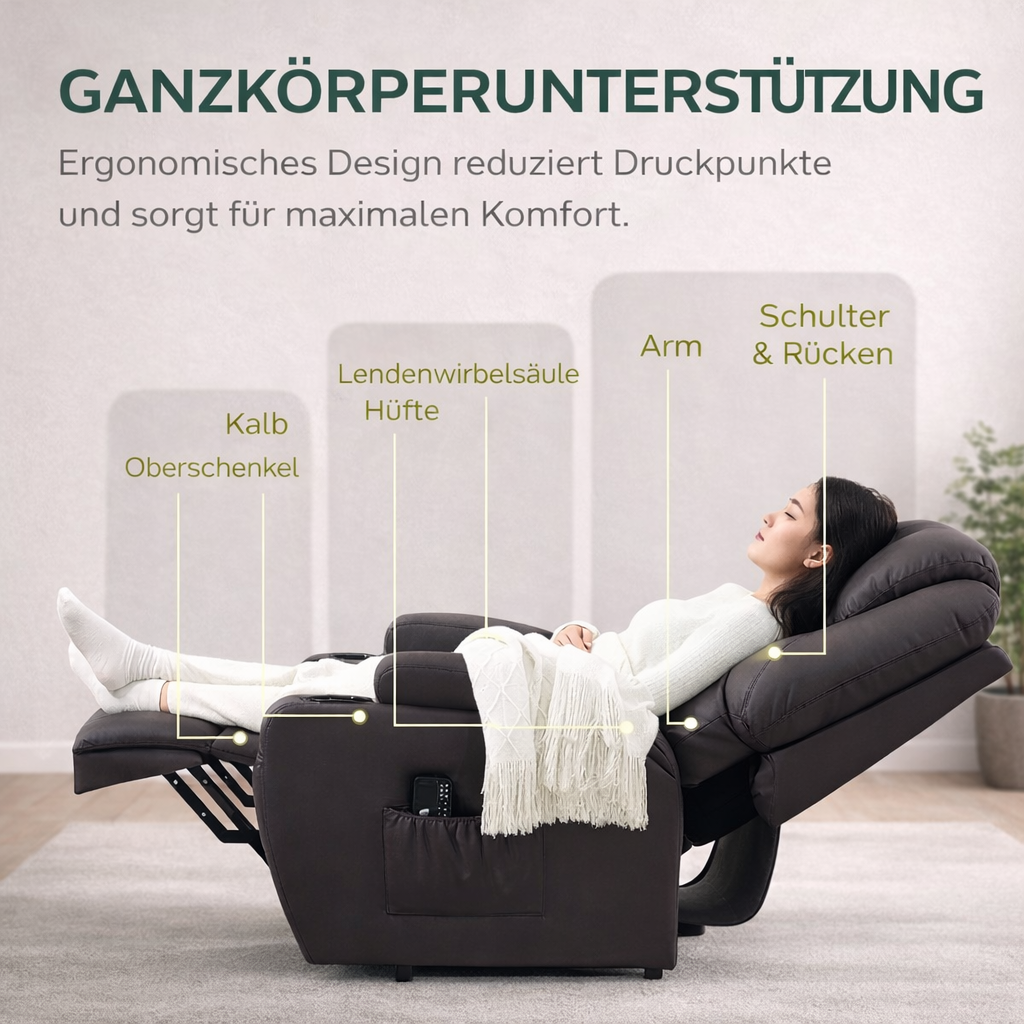 Aufstehsessel – Premium – 1 Motor – Modell Stefan - Schwarz
