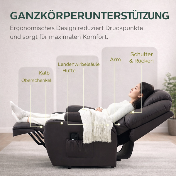 Aufstehsessel – Premium – 1 Motor – Modell Stefan - Schwarz