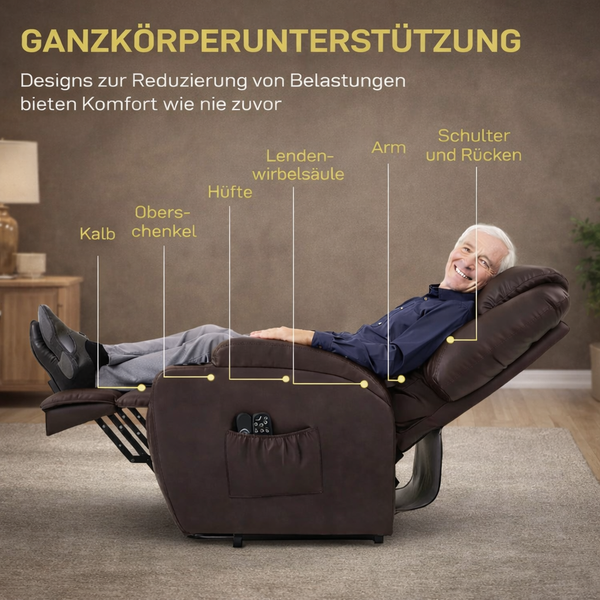 Aufstehsessel – Premium – 1 Motor – Modell Stefan - Braun