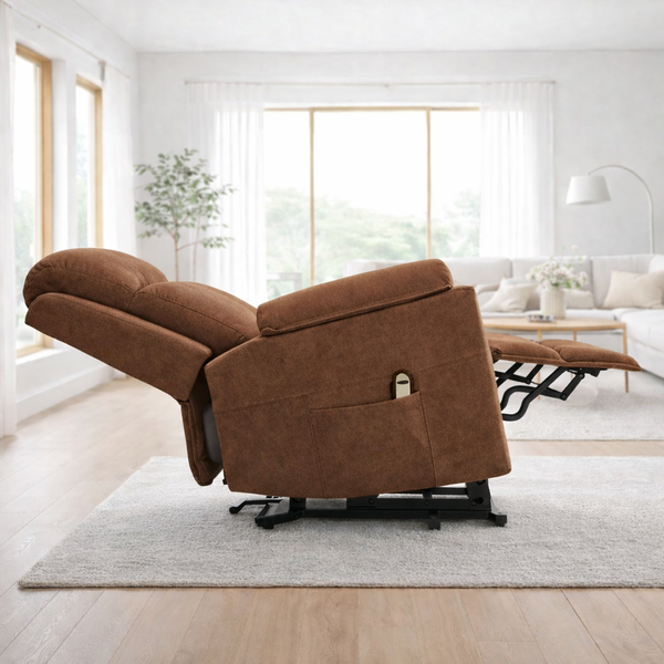 Aufstehsessel – Premium – mit Massage und Wärme – Modell Tom - Braun